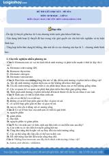 Đề thi giữa kì 1 Sinh 11 Kết nối tri thức - Đề số 6